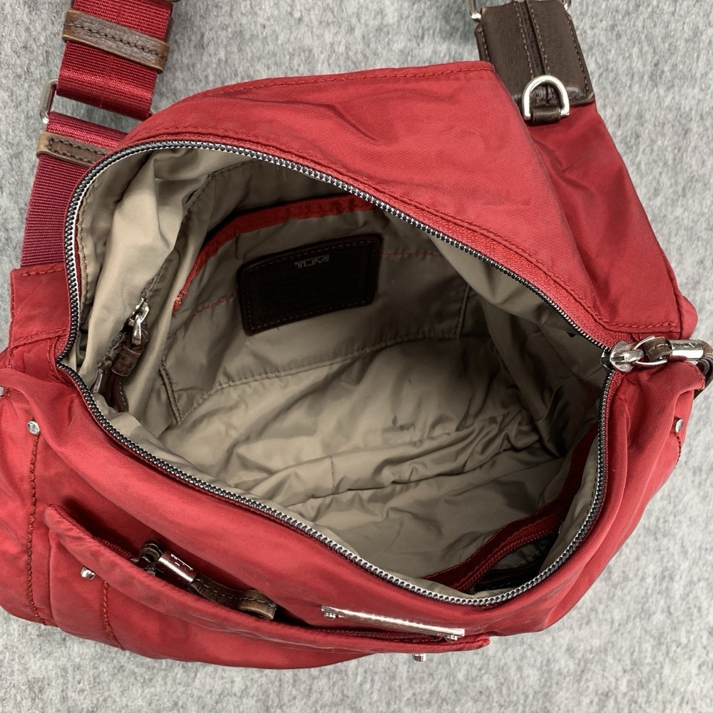 TUMI Voyageur Sumatra Crossbody Travel Bag Burgundy Red - Picture 10 of 16